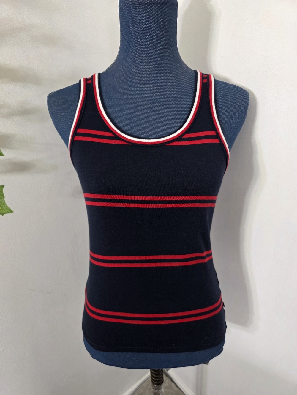 Tommy Hilfiger Retro Ribbed Striped Tank Top - Navy/Red/White